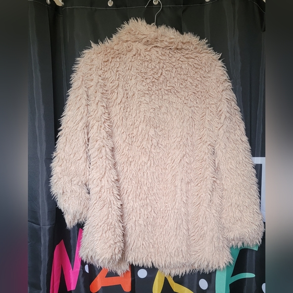 Faux Fur Soft Teddy Bear Jacket Tan/Cream Sz SMALL - Picture 5 of 7